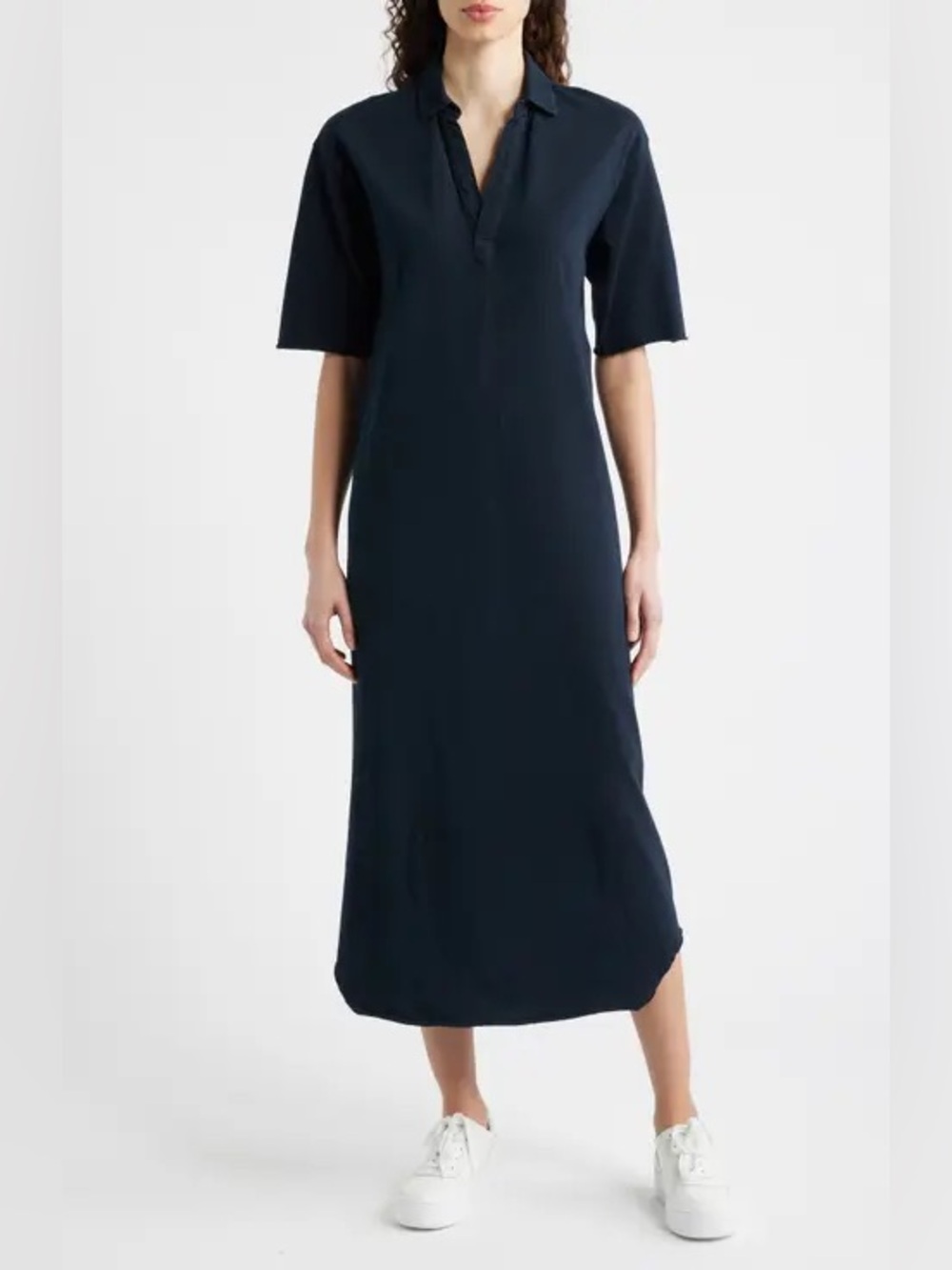 Frank & Eileen Emma Johnny Collar Maxi Dress British Royal navy